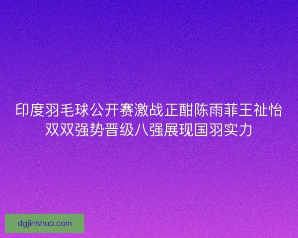 印度羽毛球公开赛激战正酣陈雨菲王祉怡双双强势晋级八强展现国羽实力